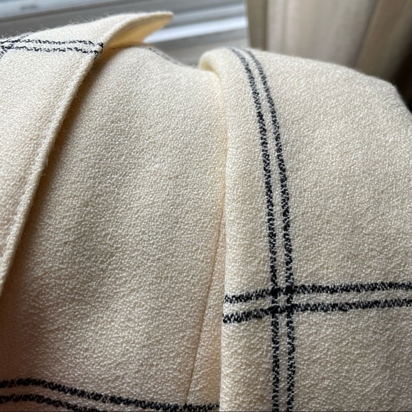 Nwt vintage 1980s 100% wool cream blazer with black stripes size 8 - Picture 6 of 17